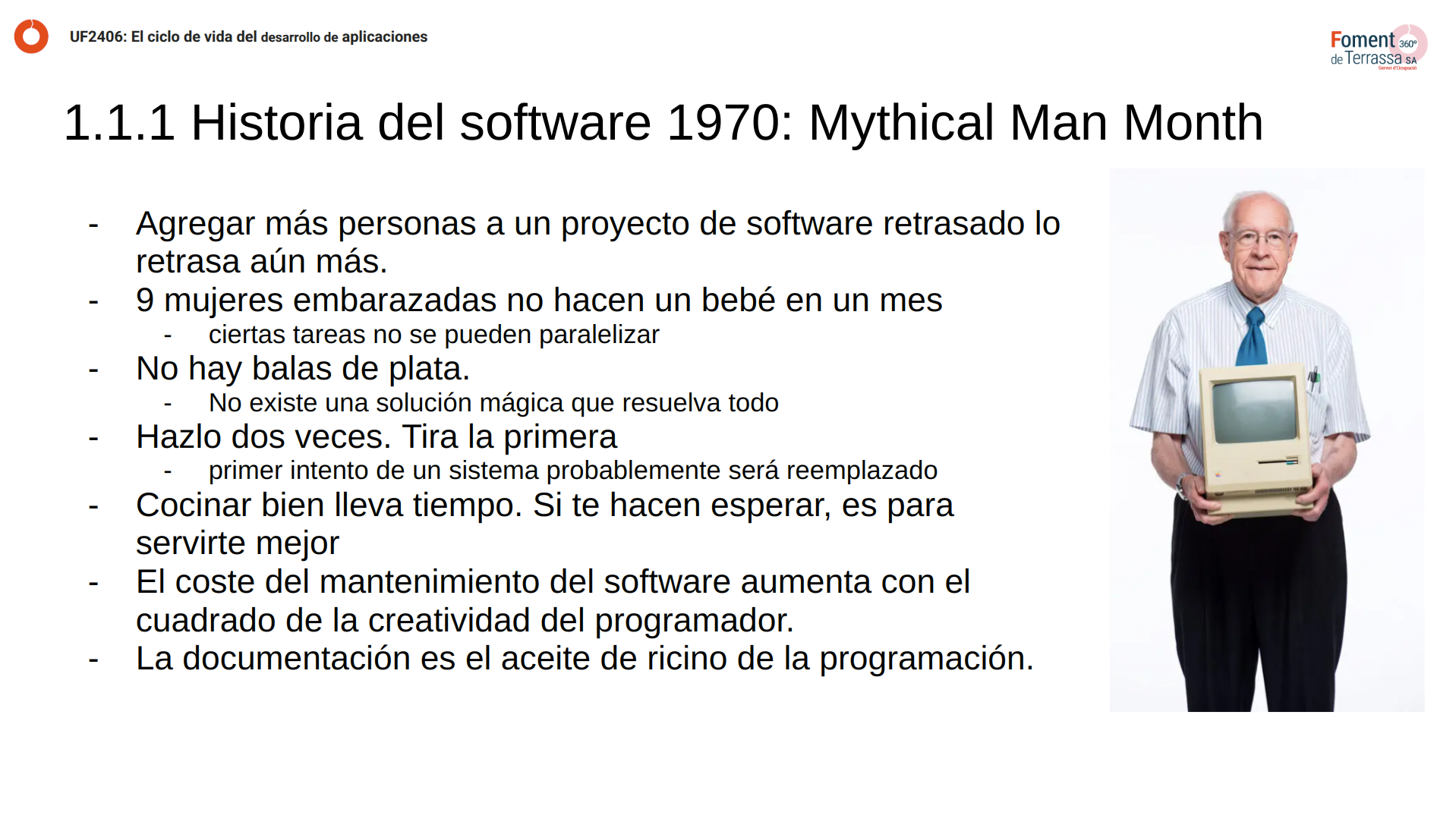 Presentacion uf2406 ciclo de vida desarrollo del software pagina 5 mythical man month